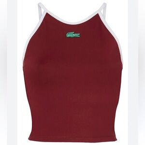 SOLD Lacoste x Bandier  Sports Bra Womens S Small Bordeaux White Nwt